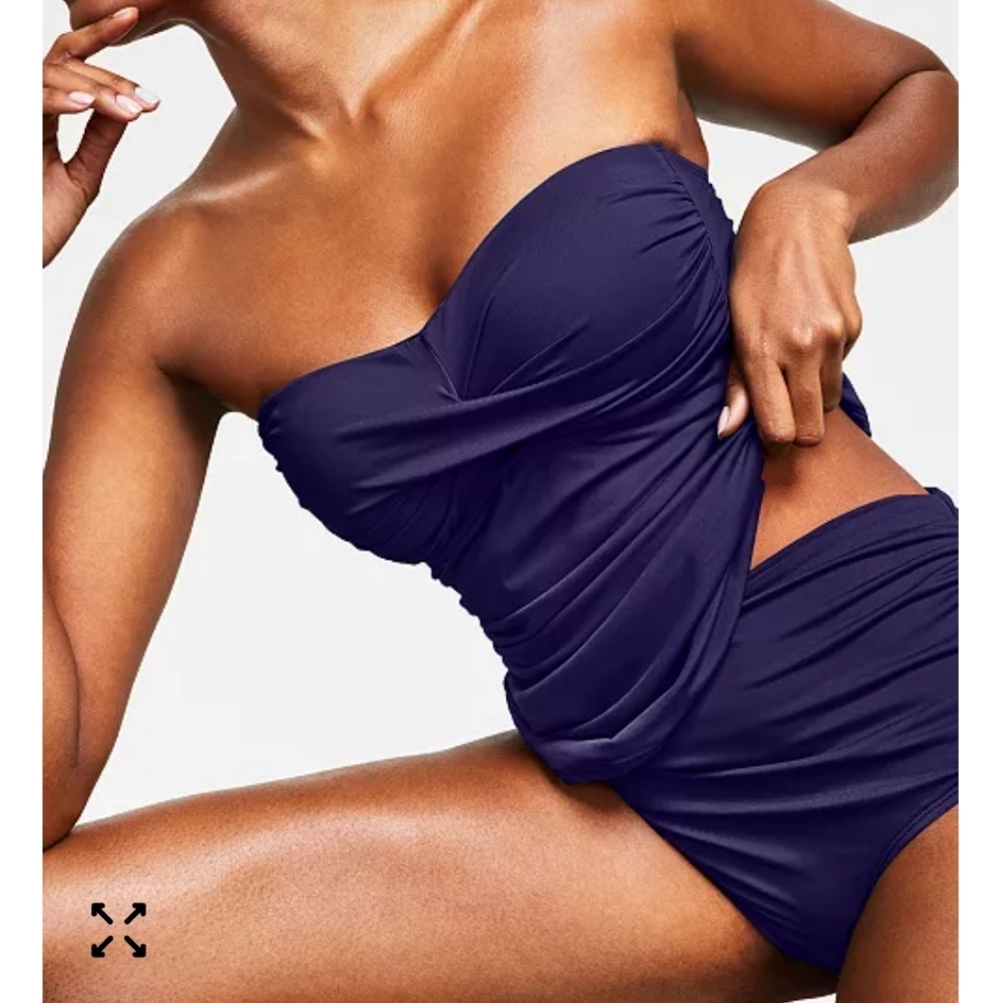 Anne ColeTwist-Front Ruched Tankini Top - Picture 3 of 5